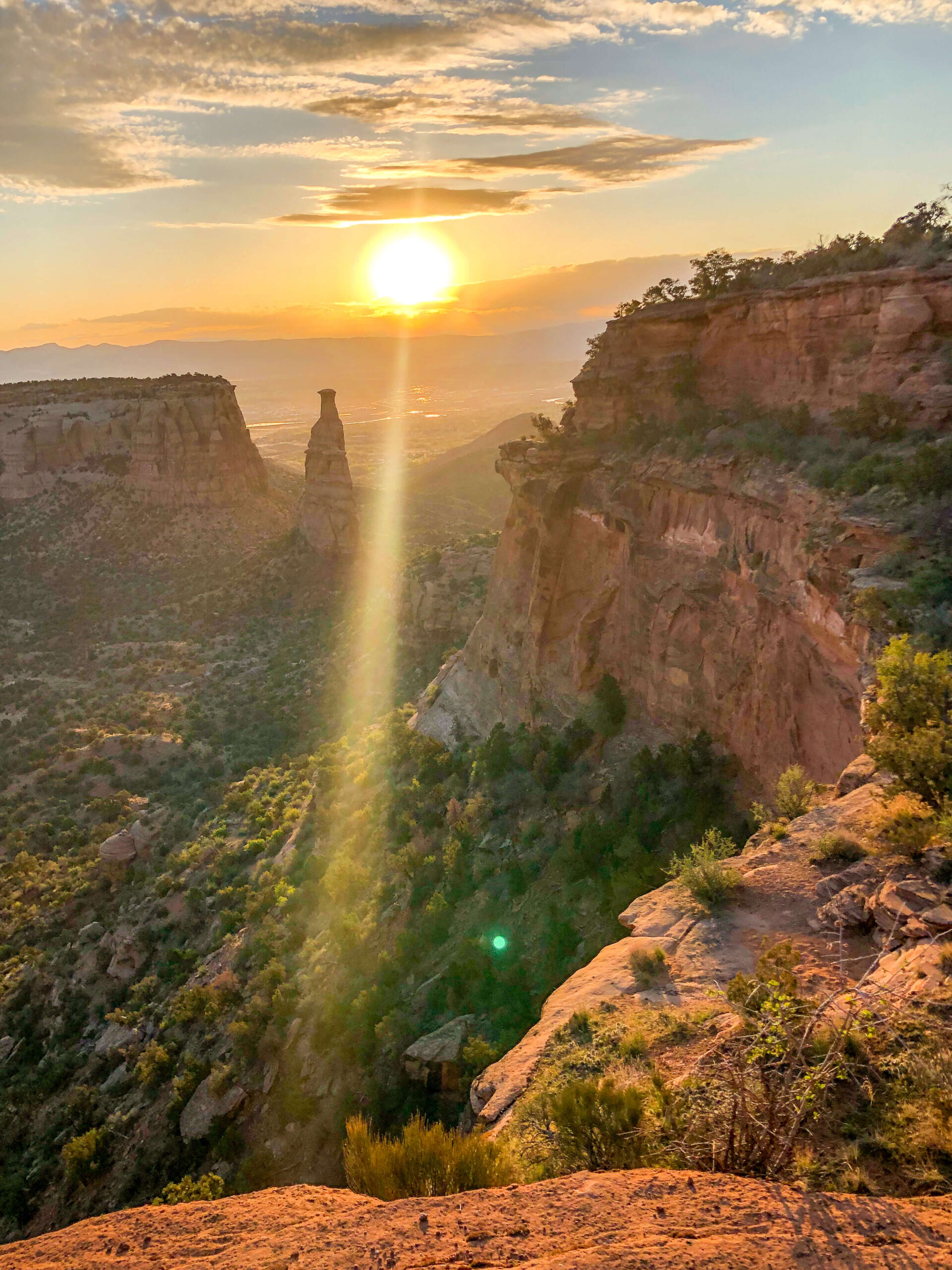 Sunrise over Colorado National Monument and Independence Monument.
