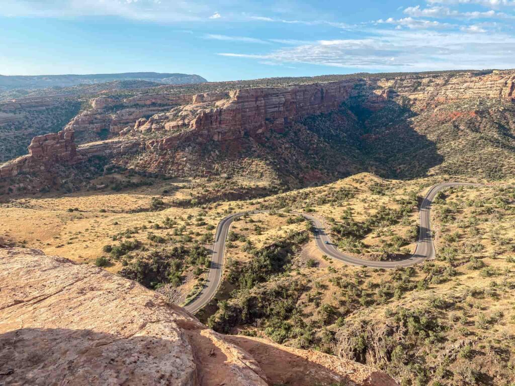 A winding road through Colorado National Monument.