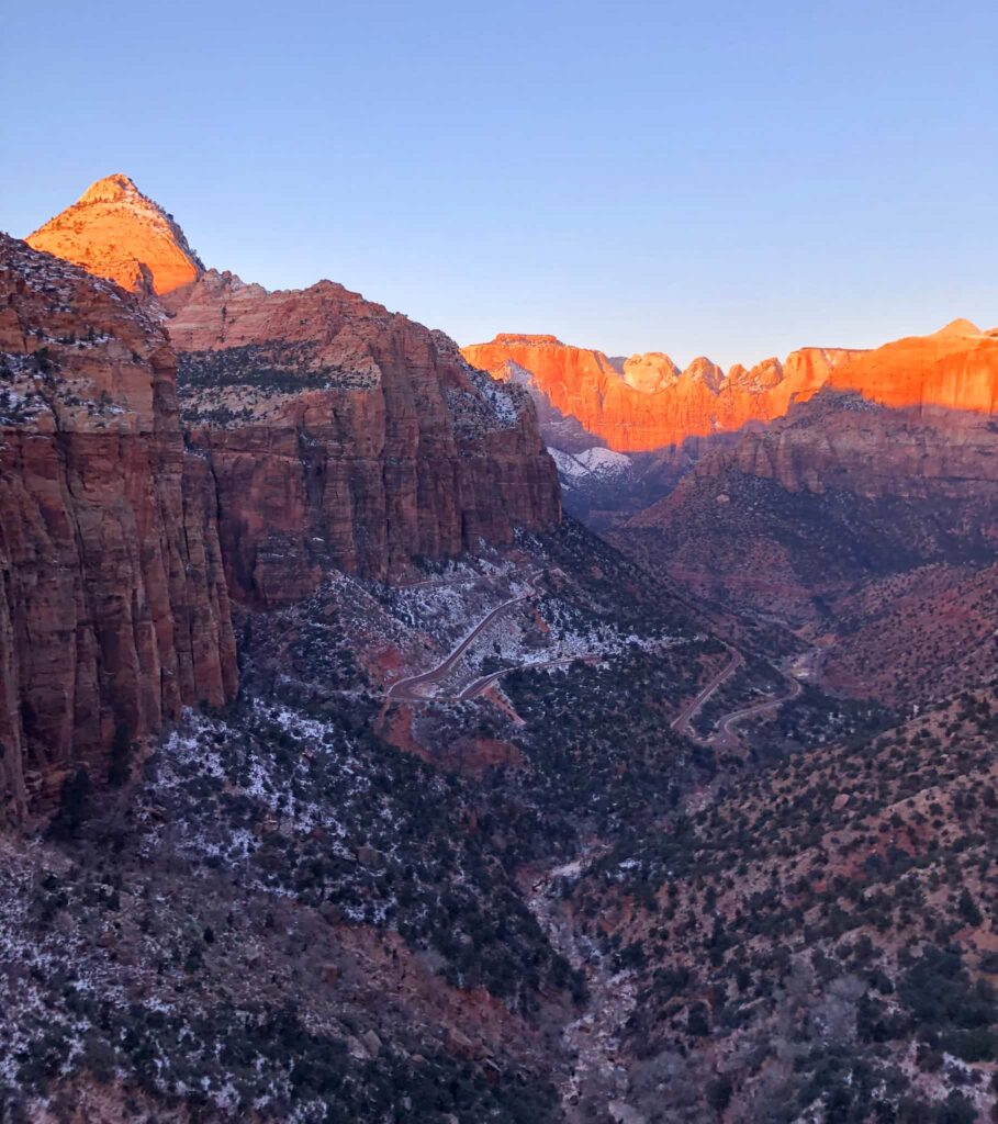 Sunrise at Observation Point in Zion.